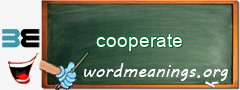 WordMeaning blackboard for cooperate